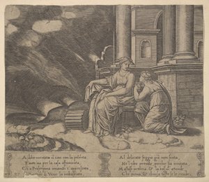 Tavla 27: Proserpina ger Psyche lådan av skönhet, från 