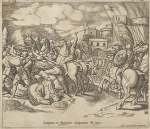 Mirror of Roman Magnificence: The Victory of Scipio [över Syphax], 1500-talet. av Master of the Die