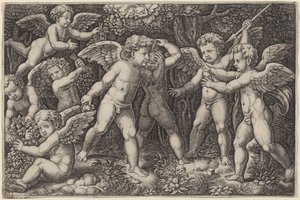 Född och leker av Master of the Die after Raphael