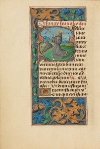 Initial S: Stigmatiseringen av den helige Franciskus av Master of the Dresden Prayer Book