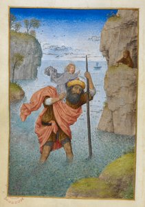 Saint Christopher bär Kristusbarnet.