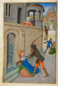 Massakern på de oskyldiga. av Master of the Dresden Prayer Books