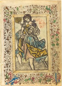 Sankt Christopher av Master of the Dutuit Mount of Olives