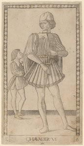 Chevalier (Knight) av Master of the E Series Tarocchi