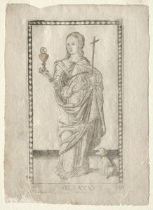 Faith from the Tarocchi, serie B: Cosmic Principles & Virtues, #40, före 1467. av Master of the E Series Tarocchi