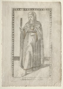 Grammatik från Tarocchi, serie C: Liberal Arts, #21, före 1467. av Master of the E Series Tarocchi