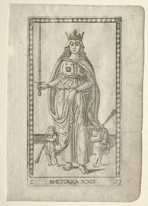 Retorik från Tarocchi, serie C: Liberal Arts, #23, före 1467. av Master of the E Series Tarocchi