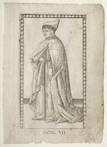 The Doge from the Tarocchi, serie E: Conditions of Man, #7 , före 1467. av Master of the E Series Tarocchi