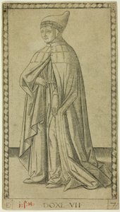 The Doge, tallrik sju från The Ranks and Conditions of Men av Master of the E Series Tarocchi