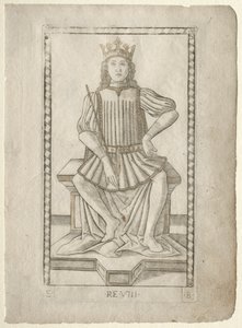 The King from the Tarocchi, serie E: Conditions of Man, #8, före 1467. av Master of the E Series Tarocchi