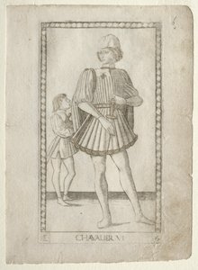 The Knight from the Tarocchi, serie E: Conditions of Man, #6, före 1467. av Master of the E Series Tarocchi