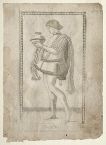 The Servant from the Tarocchi, serie E: Conditions of Man, #2, före 1467. av Master of the E Series Tarocchi