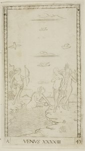 Venus, plåt 43 från Planets and Spheres av Master of the E Series Tarocchi