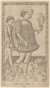 Zintilomo (Gentleman) av Master of the E Series Tarocchi