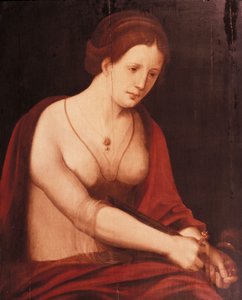 Lucretias död av Master of the Female Half Lengths