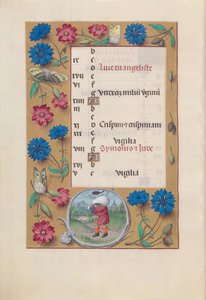 Hours of Queen Isabella the Catholic, Queen of Spain: Fol. 11v, oktober, ca. 1500. av Master of the First Prayerbook of Maximillian