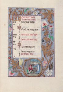 Hours of Queen Isabella the Catholic, Queen of Spain: Fol. 13r, december, c. 1500. av Master of the First Prayerbook of Maximillian