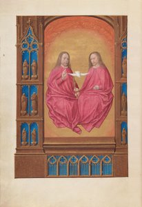 Hours of Queen Isabella the Catholic, Queen of Spain: Fol. 17v, Treenigheten, ca. 1500. av Master of the First Prayerbook of Maximillian