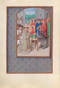 Hours of Queen Isabella the Catholic, Queen of Spain: Fol. 187v, Sankt Antonius av Padua, ca. 1500. av Master of the First Prayerbook of Maximillian