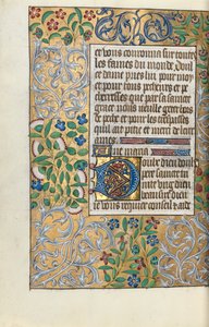 Tidsbok Användning av Rouen: fol. 151v, Utvecklad kant av lövverk, ca. 1470. av Master of the Geneva Latini