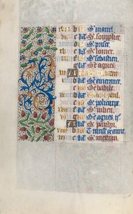 Tidsbok Användning av Rouen: fol. 1v, c. 1470.
