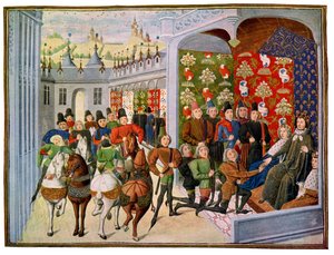 Kung Henrik VI av Frankrike tar emot de engelska sändebuden, 1400-talet.