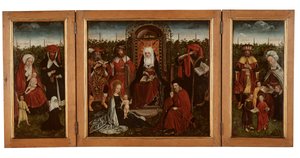 Poortakker Triptych, c.1500-10 (olja på panel) av Master of the Holy Family of St. Anne