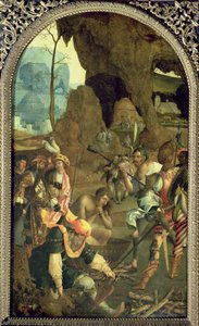 Den helige Johannes evangelistens martyrskap, ca 1525 av Master of the Legend of St. John the Evangelist