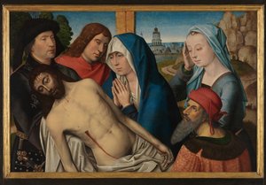 Lamentation (olja på panel) av Master of The Legend of St. Lucy