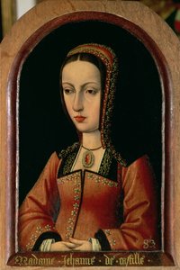 Joanna eller Juana "Den galna" av Kastilien (1479-1555) dotter till Ferdinand II av Aragon (1452-1516) och Isabella "Katoliken" av Kastilien (1474-1504) av Master of the Legend of St. Madeleine