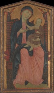 Madonna och Child Enthroned.