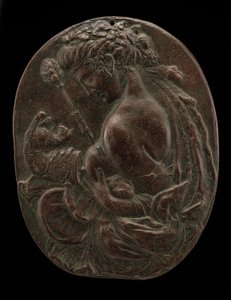 En Bacchante, sent 1400-tal eller tidigt 1500-tal. av Master of the Martelli Mirror