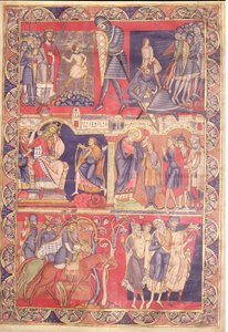 Scener från Samuels, Sauls och Davids liv, från Winchester Bible, 1160-80 av Master of the Morgan Leaf