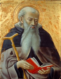 Saint Anthony, Abbe Representation of Saint Anthony the Great (250/251-356) (eller Saint Anthony the Eremit). Målning på trä av Mästaren of Observance (aktiv omkring 1425-1450) Sön. 0,73x0,59 m