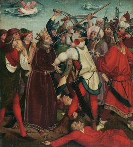 Martyrskapet av Saint Oswald vid slaget vid Maserfield, ca. 1480-1485. av Master of the Oswald legend
