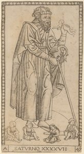 Saturno (Saturnus) av Master of the S Series Tarocchi