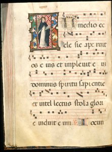 Folio från ett gradvist sent 1400-tal (bläck, tempera och bladguld på pergament) av Master of the Saluces Hours (attr. to)