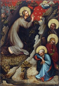 Agonie dans le jardin des Oliviers - Kristus på Olivberget - Mästare av Wittingau (Mästare på Trebon-altartavlan) (aktiv ca 1380-1390). Tempera på panel, ca 1380. Nationalgalleriet, Prag