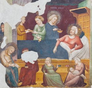 Baptistens födelse, första hälften av 1300-talet (fristående fresk) av Master of the Urbino Coronation