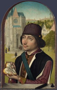 Porträtt av en ung man av Master of the View of Saint Gudula