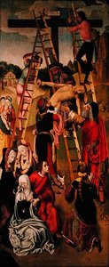 Depositionen, sidopanel av en triptyk, ca 1490-talet (olja på panel) (se även 152538)