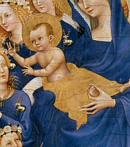 Jungfru och barn, ca 1395-99 (äggtempera på ek) (detalj av 3028)