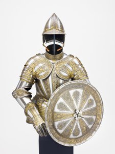 Halvrustning och tavla för tjänst till fots, c.1600 av Master of the sign of the