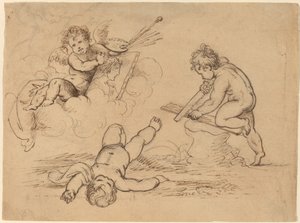 Allegori: Fyra Putti av Mather Brown
