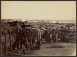 [Befästningar, Manassas, ockuperade av 13th Mass.] av Mathew B. Brady