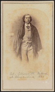 Carte-de-visite-porträtt av Col. Elmer Ephraim Ellsworth, 1861. av Mathew Brady