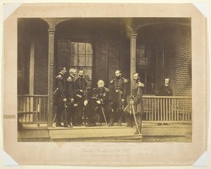 Generallöjtnant Scott, general-in-chief, US Army and Staff, 1861. av Mathew Brady