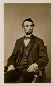 Porträtt av Abraham Lincoln (1809-65) (bw-foto)