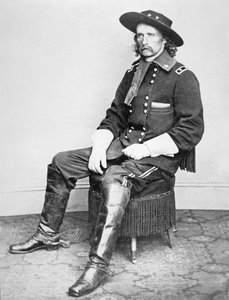 Porträtt av general Armstrong Custer (1839-1876) (bw-foto)
