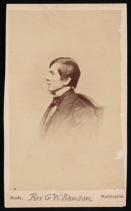 Porträtt av pastor George Whitefield Samson 1819-1896, före 1896. av Mathew Brady